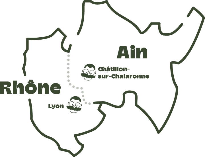 Carte Rhône et Ain